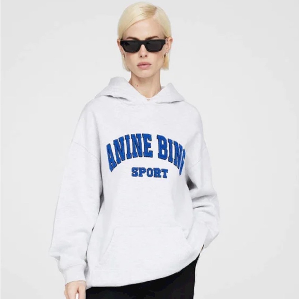 Anine Bing Tyler Hoodie Heather Grey Size S